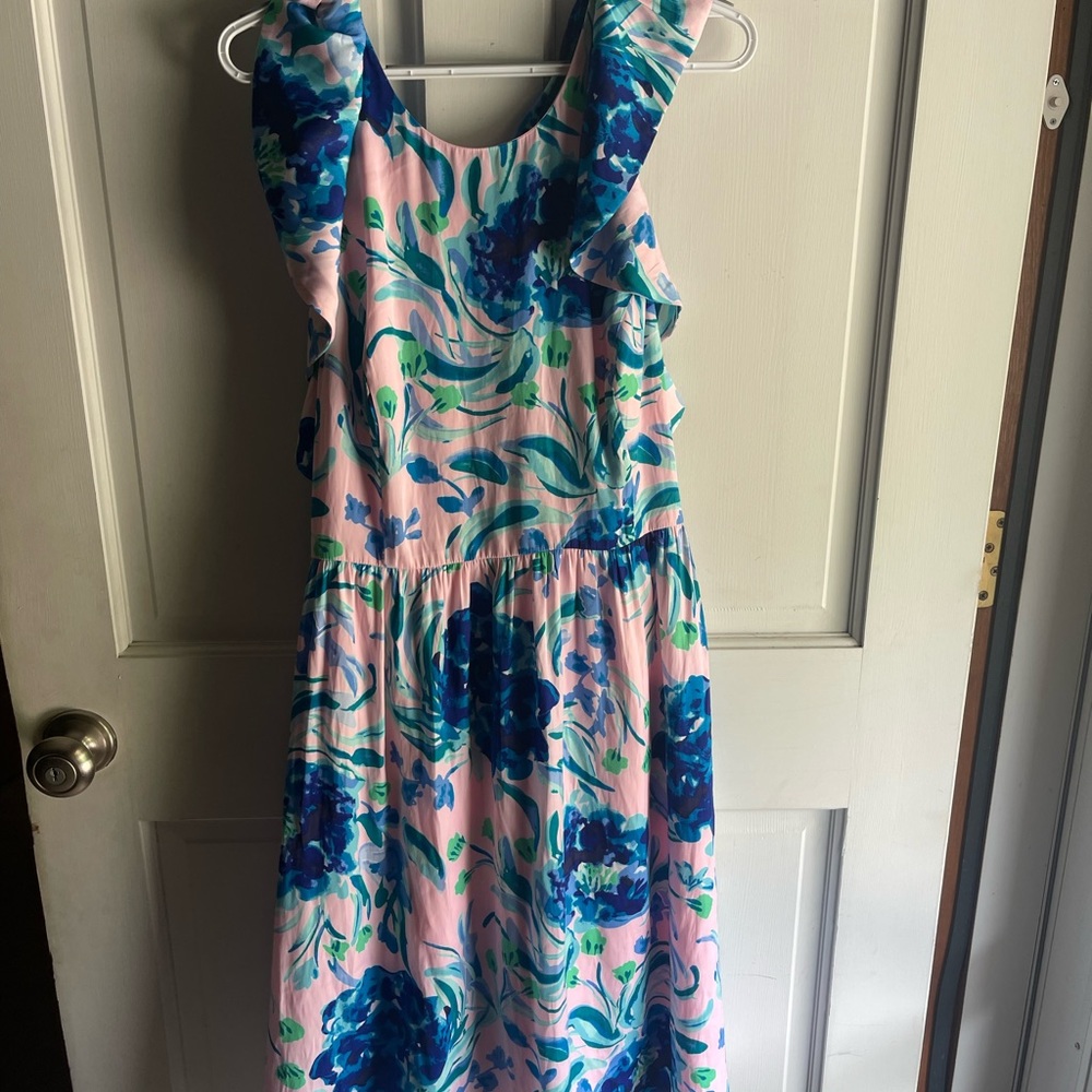 Lilly Pulitzer Rory Dress Sweet Pea Ruffle Halter Size 16